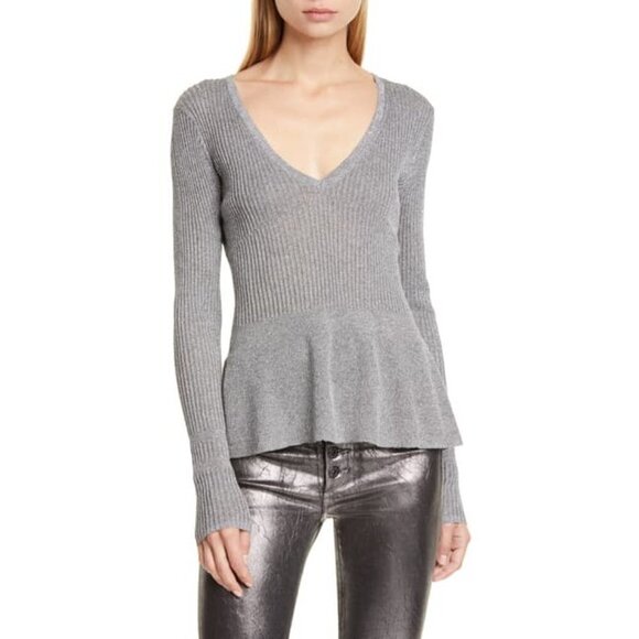 💕VERONICA BEARD💕 Esmerelda V-neck Pullover Grey - Picture 7 of 16